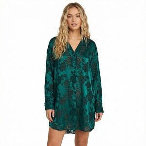 Vintage Victoria's Secret Gold Label Green Silky Slip Dress Large 90s Chemise